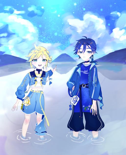 湖の向こう