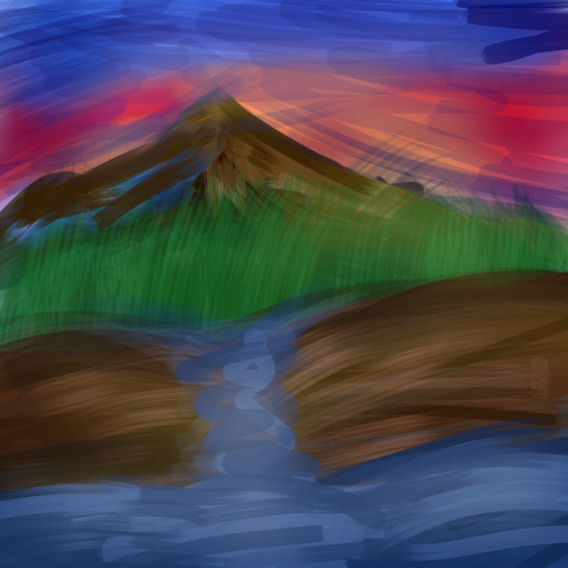 Messy mountain painting - ibisPaint