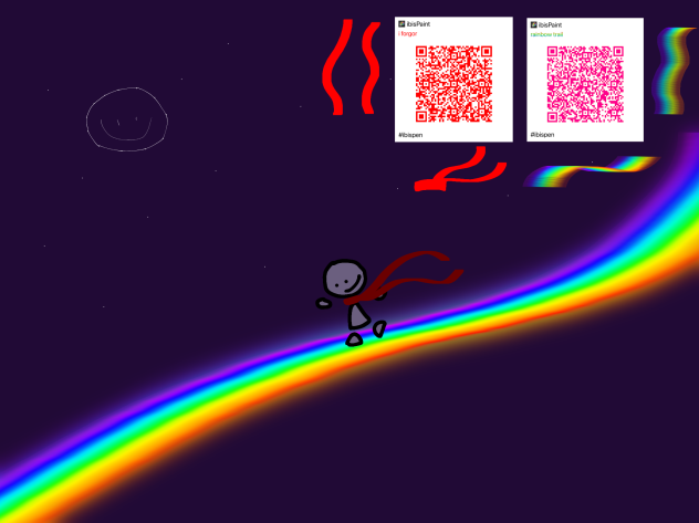 i forgor and rainbow trail qr code
