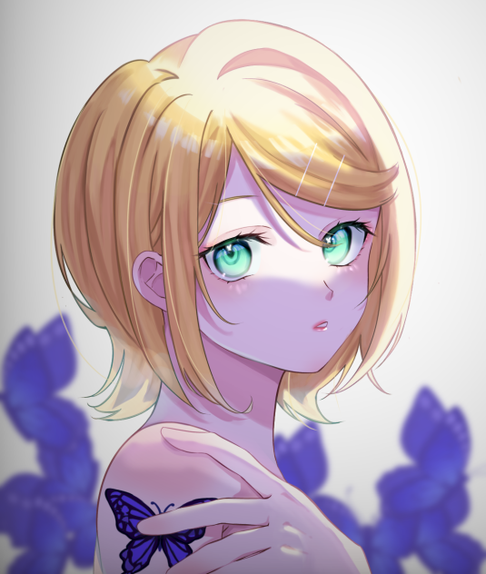 右肩の蝶