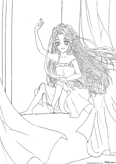 밤하늘 아래 소녀