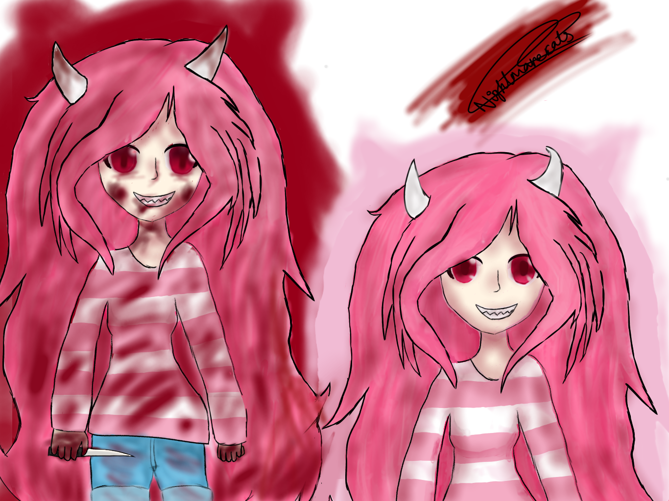 good and bad ending yuki character - ibisPaint