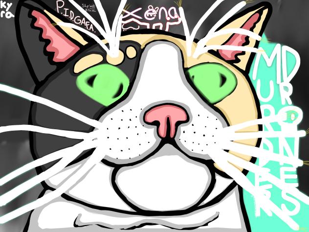 My cat Xena as a Murder Drones pet