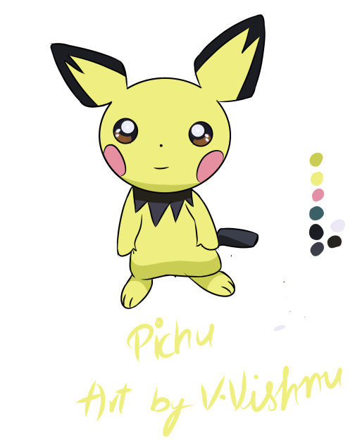 How to draw Pichu in ibis paint app