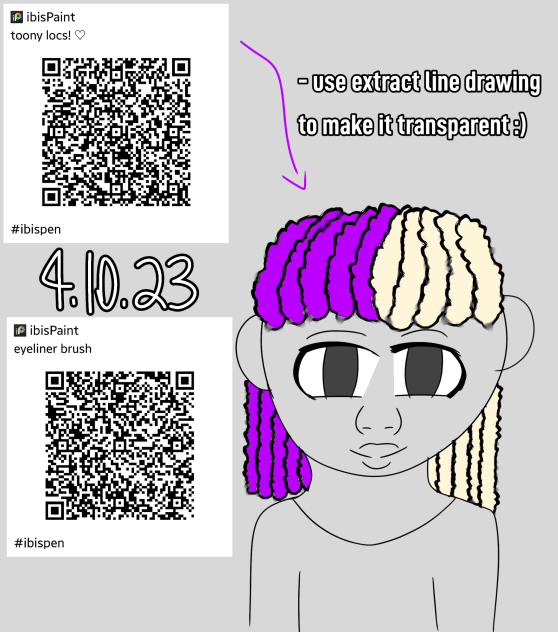 locs and eyeliner ibisPaint