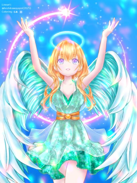 星川ヤヨイ様の線画で塗り絵しました♪