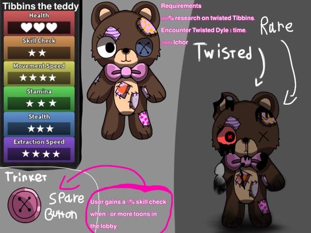 Tibbins the teddy, Dandy’s World, OC.