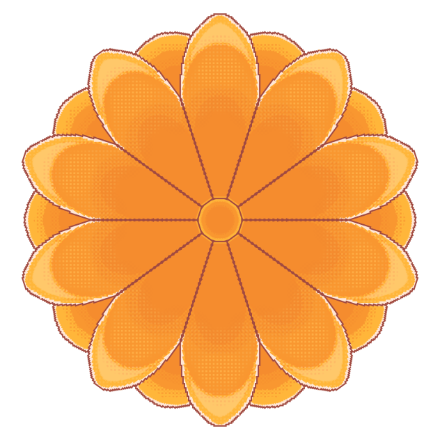 chrysanthemum flower symbol (pixel)