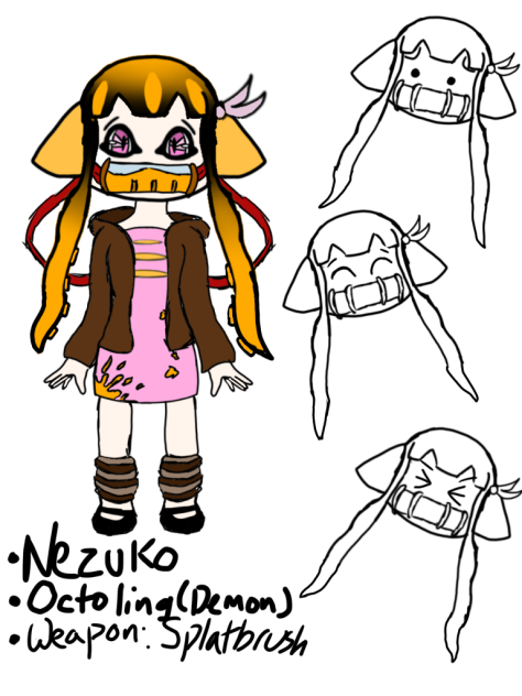 DemonSlayerxSplatoon Concept Art()Nezuko