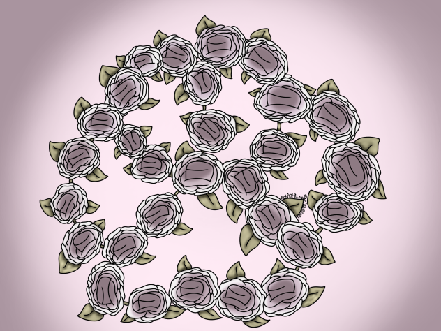Paw Shaped Wreath Of Roses