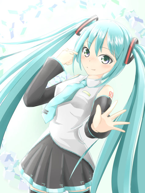 初めて初音ミクを描いてみた
