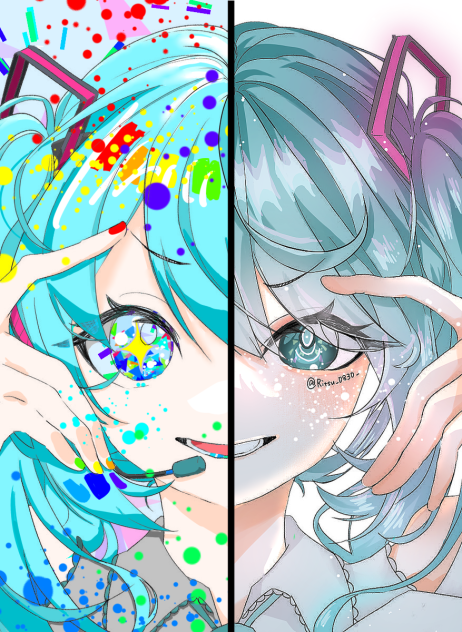 初音ミク　塗り絵