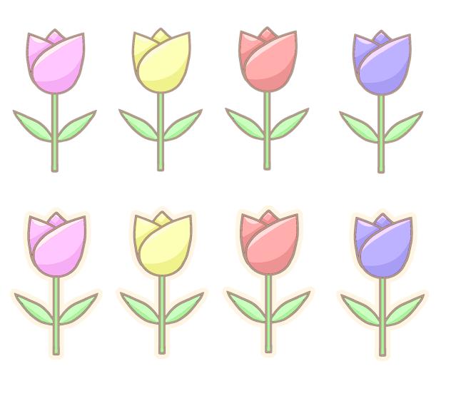 Tulip stickers (Pastel colours)