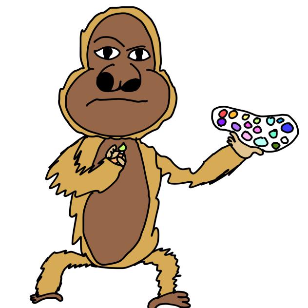 Orange artist Chimpanzee