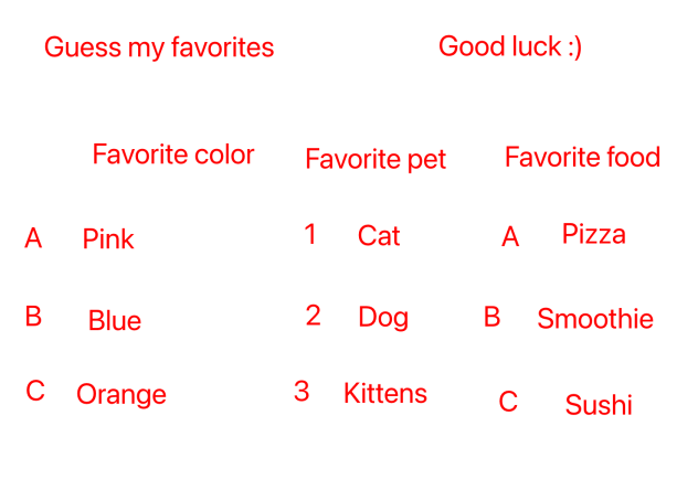 Guess my favorites
