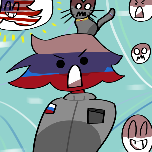 Russia and USA do funny faces - ibisPaint