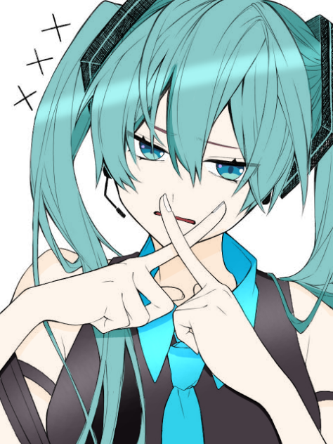 フリー線画ミク3