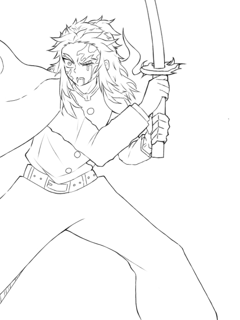 線画です一応煉獄さん