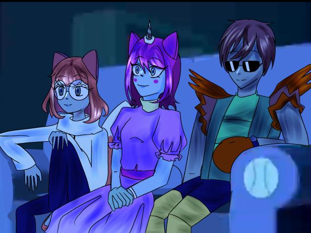 Unikitty dr.fox hawkodile watching TV