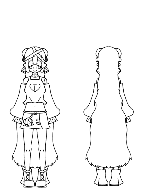 モモンガ立ち絵2　色無し
