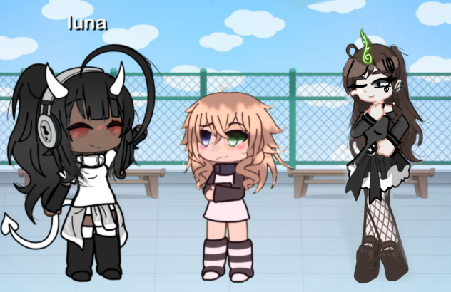 Gacha collab with my immensely tall oc.