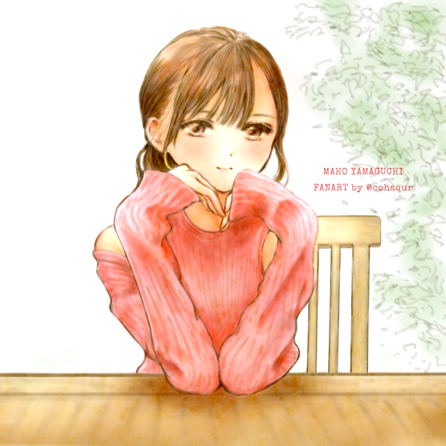 ピンク色ニットの女の子。