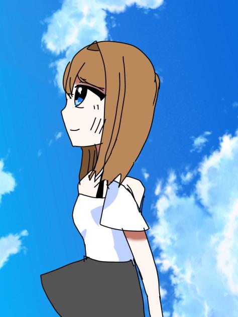 服のシワと横顔は練習中です。トレス素材使用