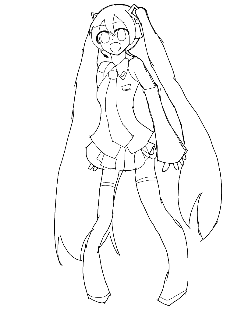 ミクちゃん線画！ - ibisPaint