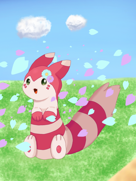 花飾りをつけたオオタチ