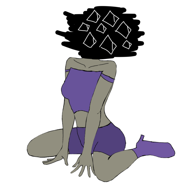 Pretend she has another set of arms-