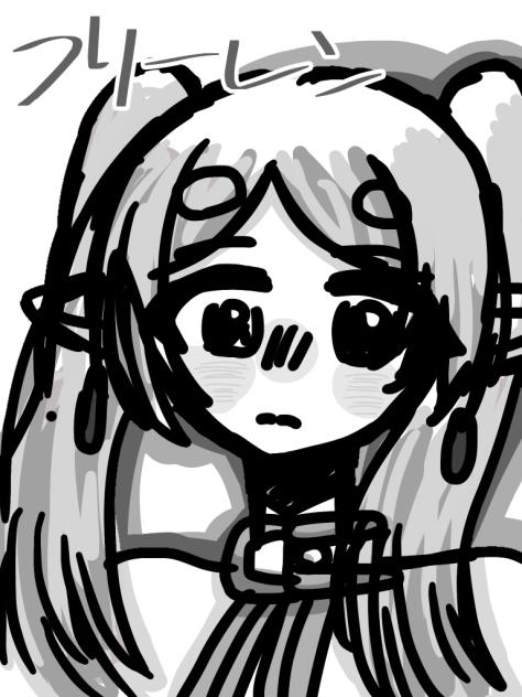 記憶だけで描いた　無彩色フリーレン