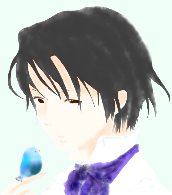 青年と青い鳥