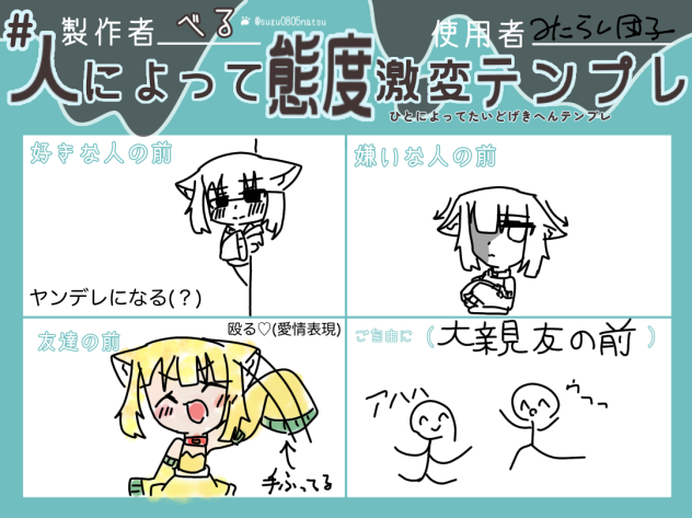 人によって態度激変テンプレ