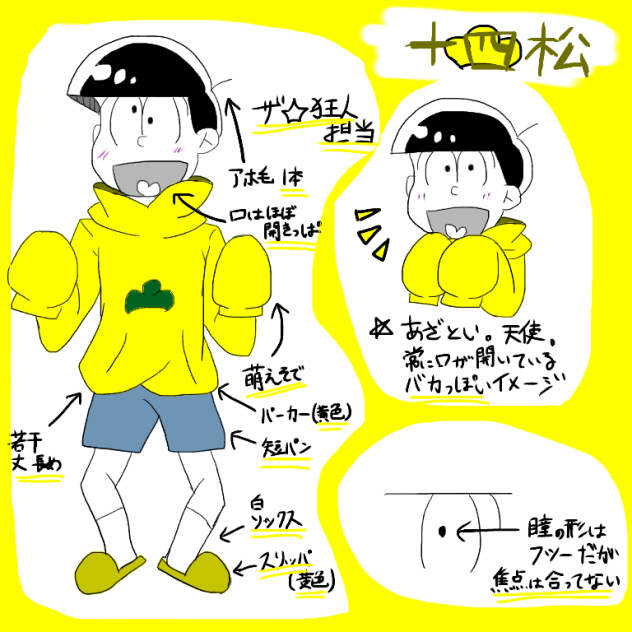 俺的、六つ子の描き分けの仕方(十四松ver.)