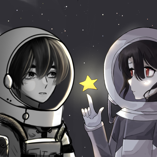 astronaut friend [colab] - ibisPaint