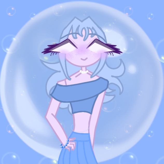 darker colored line art style 💜🩵💙