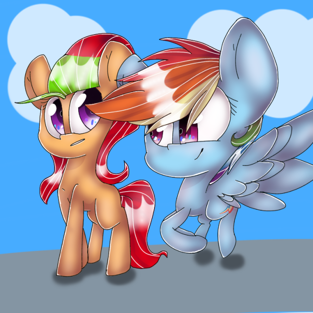 Silver Jewel and Rainbow Dash