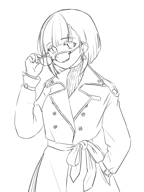 探偵さん（線画）