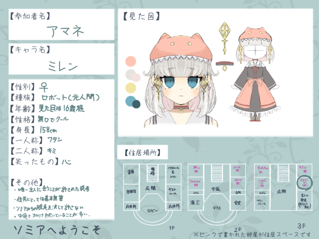 【ソミアへようこそ】応募キャラ