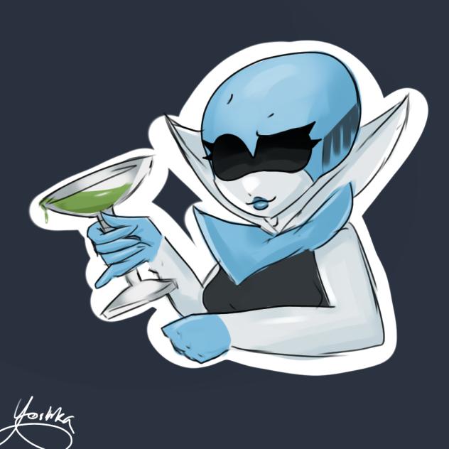 queen deltarune drinking battery acid - ibisPaint