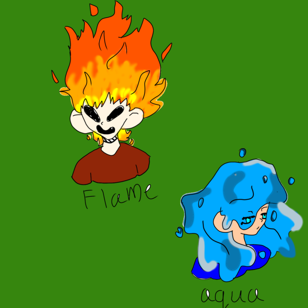 Aqua and flame - ibisPaint
