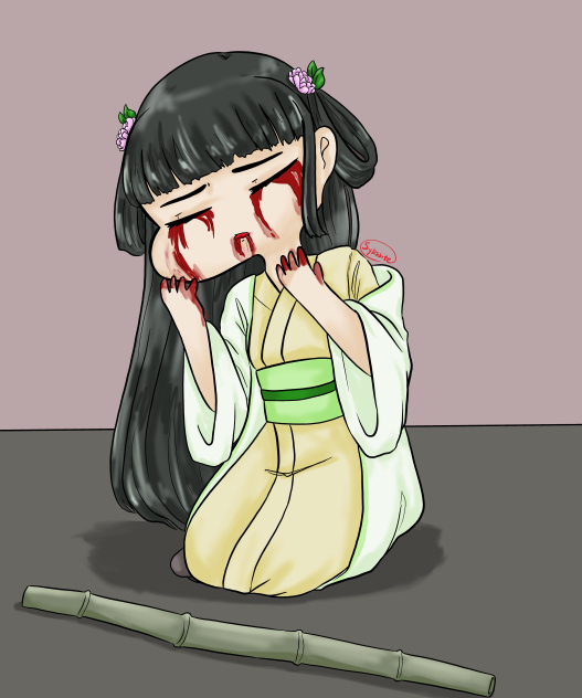 A-Qing bloodied