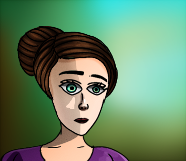 The girl with hair bun