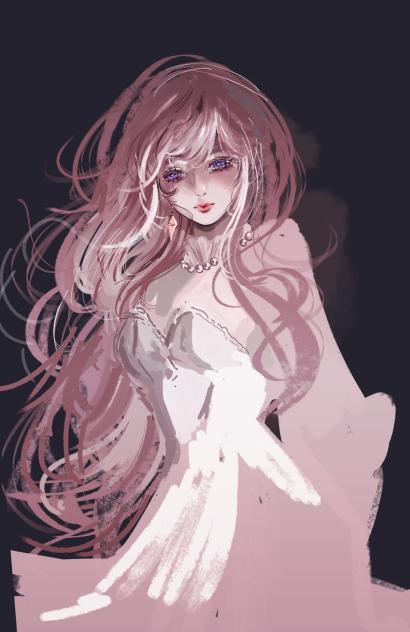 1 layer art- her flickering beauty