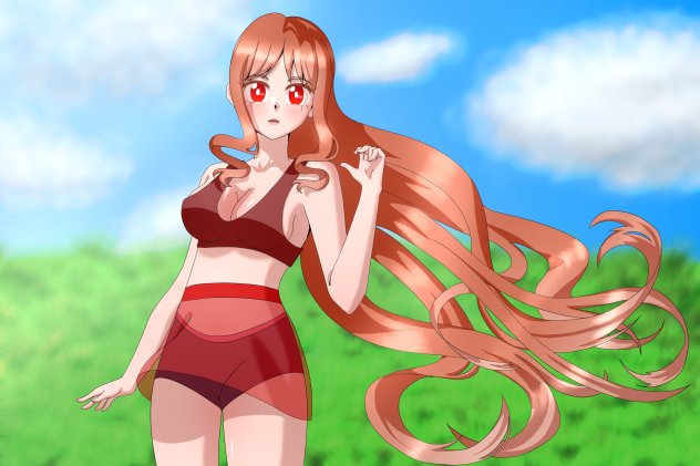 Hair blows in the wind - ibisPaint