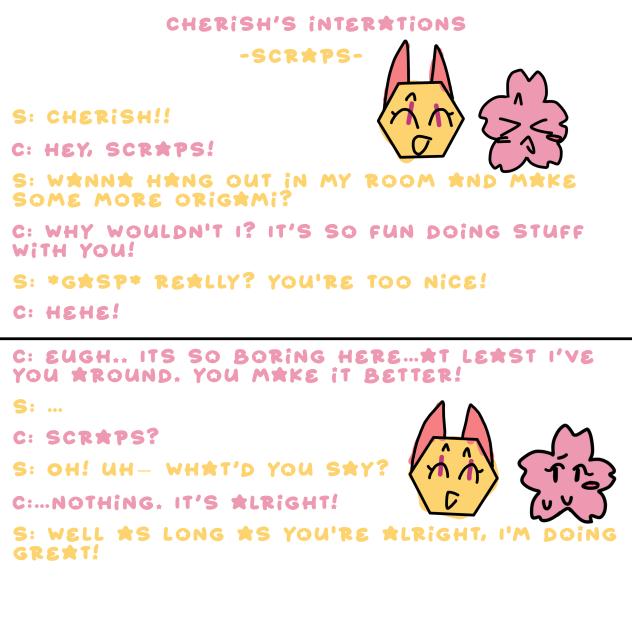 Cherish’s interactions (scraps)