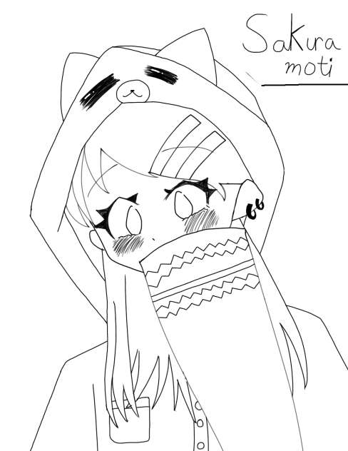 猫耳フード女子
