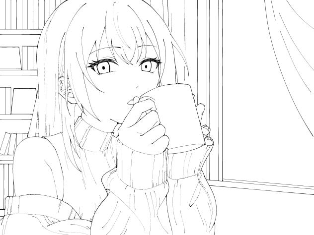 ルカさん　線画