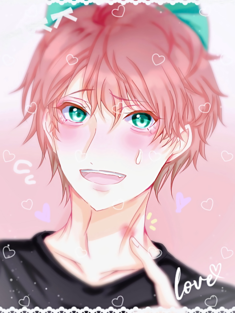 「キスマつけられました😘」💚💜