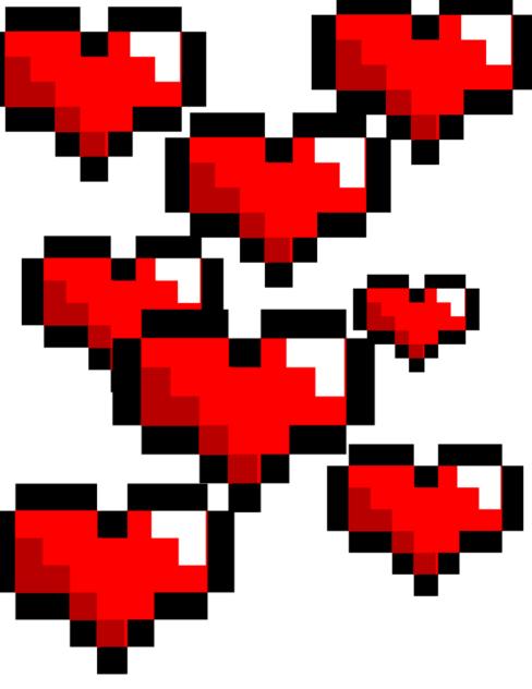 Pixel hearts